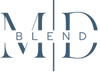 Logo of M.D. Blend with a blue color scheme on a white background
