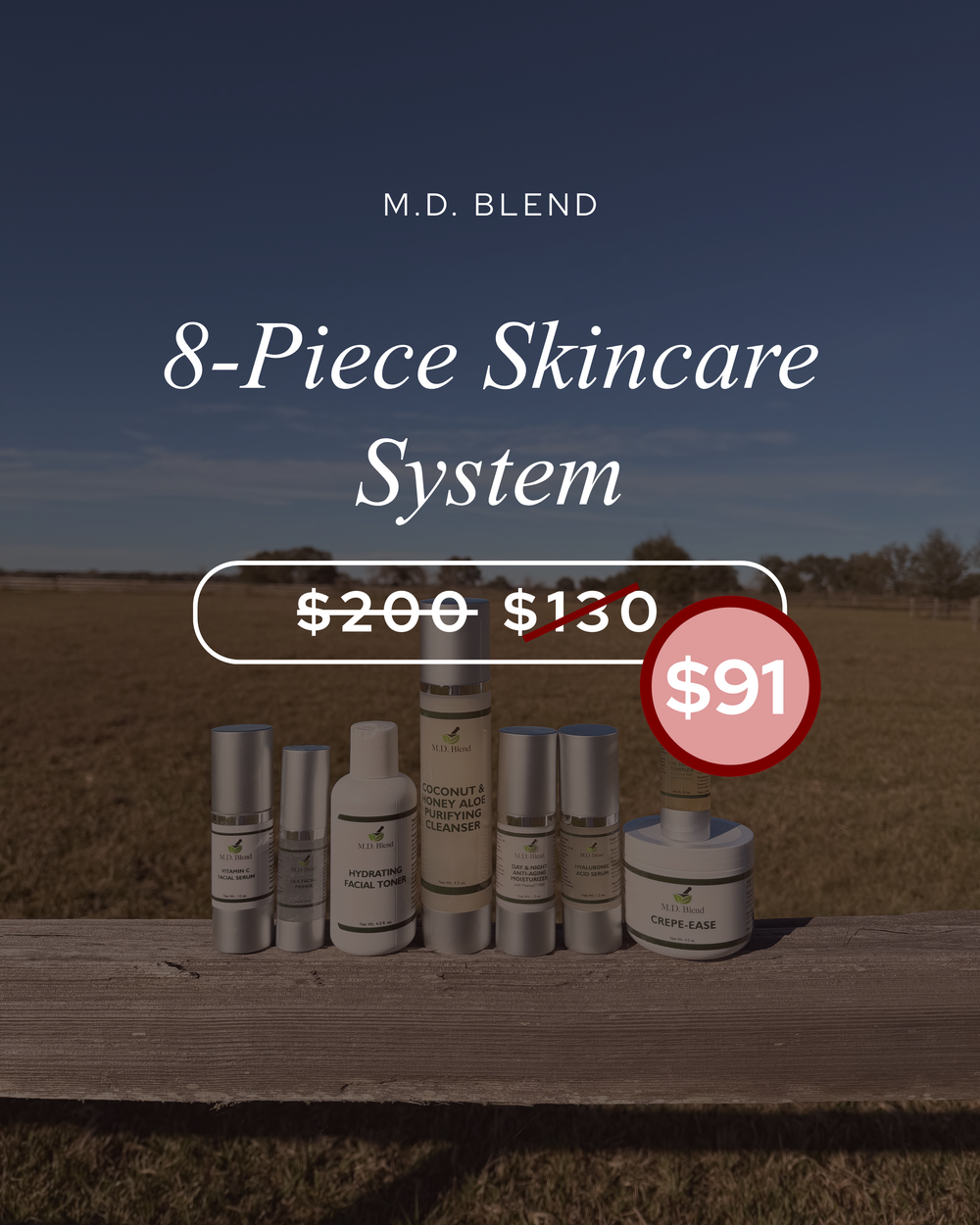 Collection of skincare products on a white background