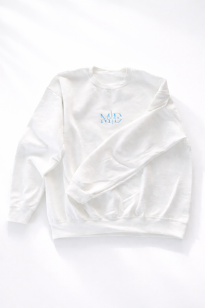 M.D. Blend Signature Sweatshirt (White + Blue)