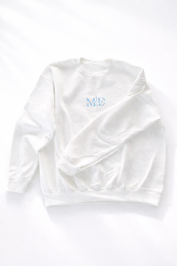 M.D. Blend Signature Sweatshirt (White + Blue)