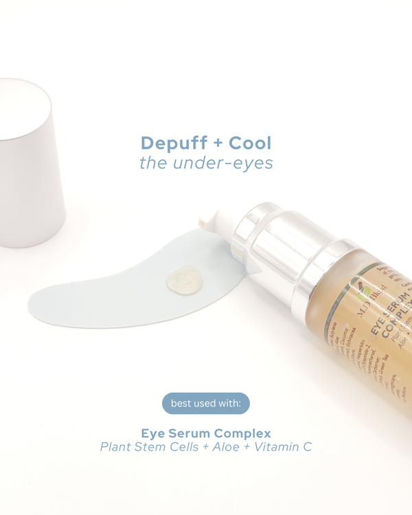 Eye Serum being used on reusable eye patches medical grade silicone