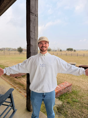 M.D. Blend Signature Sweatshirt (White + Blue)