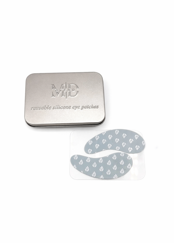 Reusable Silicone Eye Patches with silver tin and logo