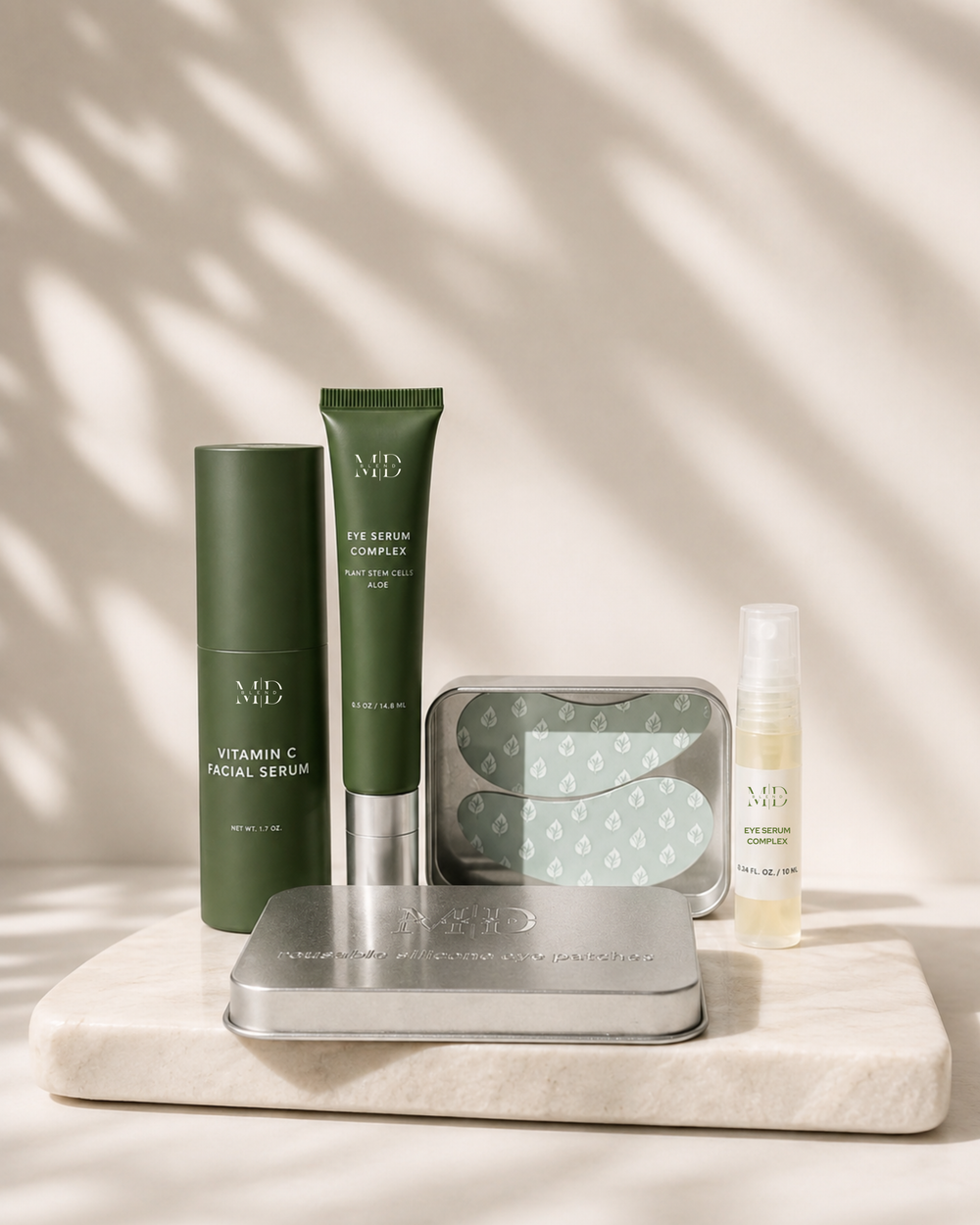Brightening Bundle | Vitamin C Facial Serum + Eye Serum + Reusable Eye Patches