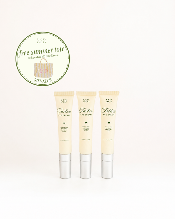 M.D. Blend Tallow Eye Cream with caffeine and retinol for puffiness and dark circles