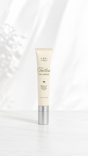 M.D. Blend Tallow Eye Cream with caffeine and retinol for puffiness and dark circles