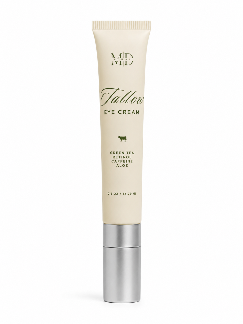 M.D. Blend Tallow Eye Cream with caffeine and retinol for puffiness and dark circles